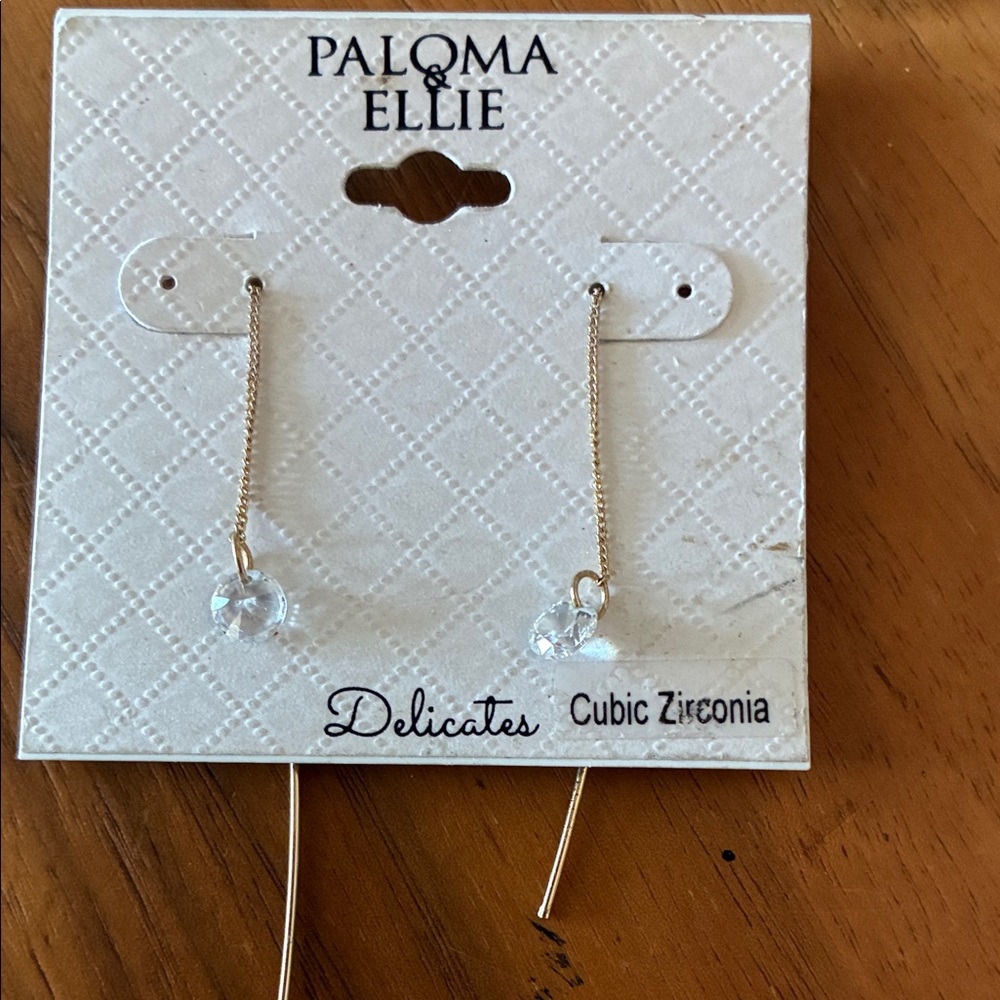 Paloma&Ellie Gold Drop Earrings with Cubic Zirconia